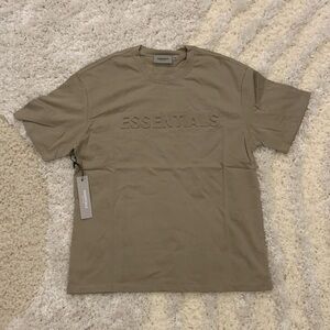 Essentials Fear of God Puff Print Logo Creme T-Shirt Mens Sizes S, M, L